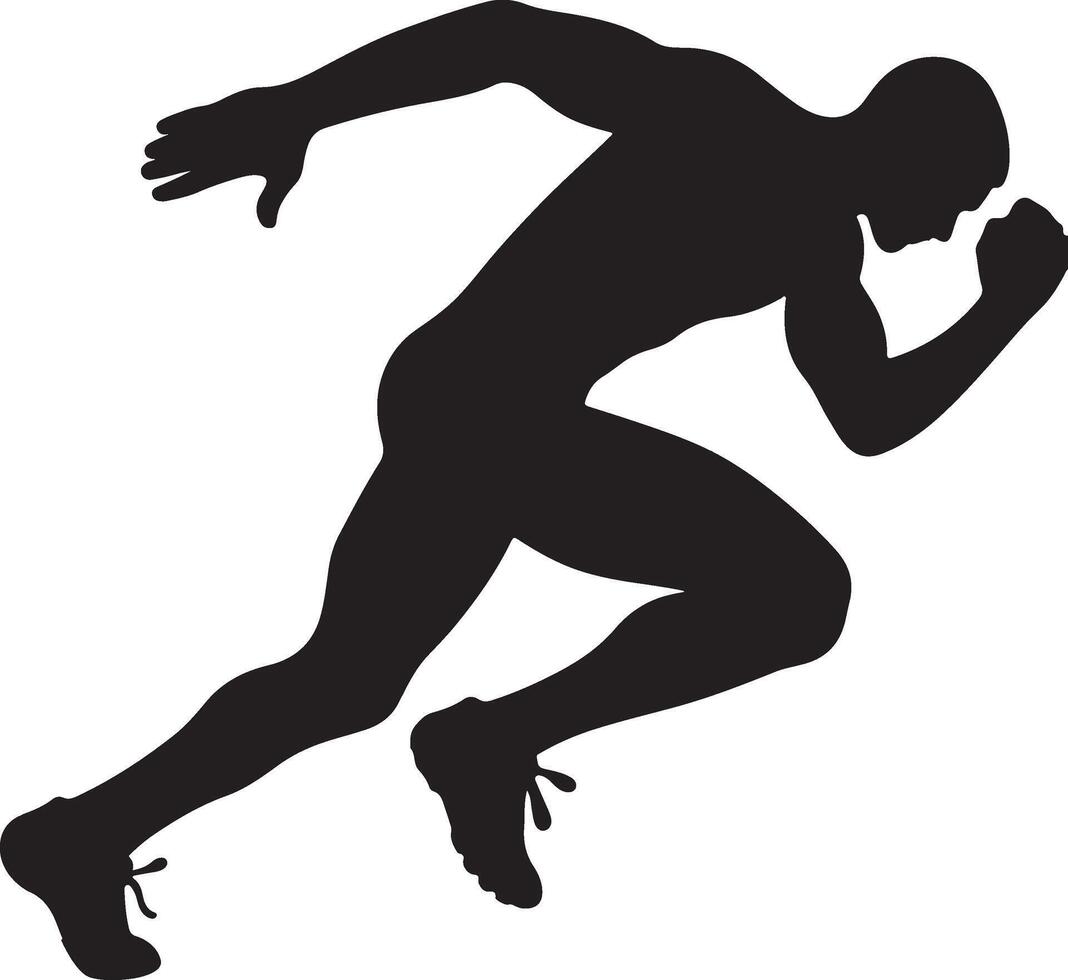 Male athlete running fast isolated on white background vector