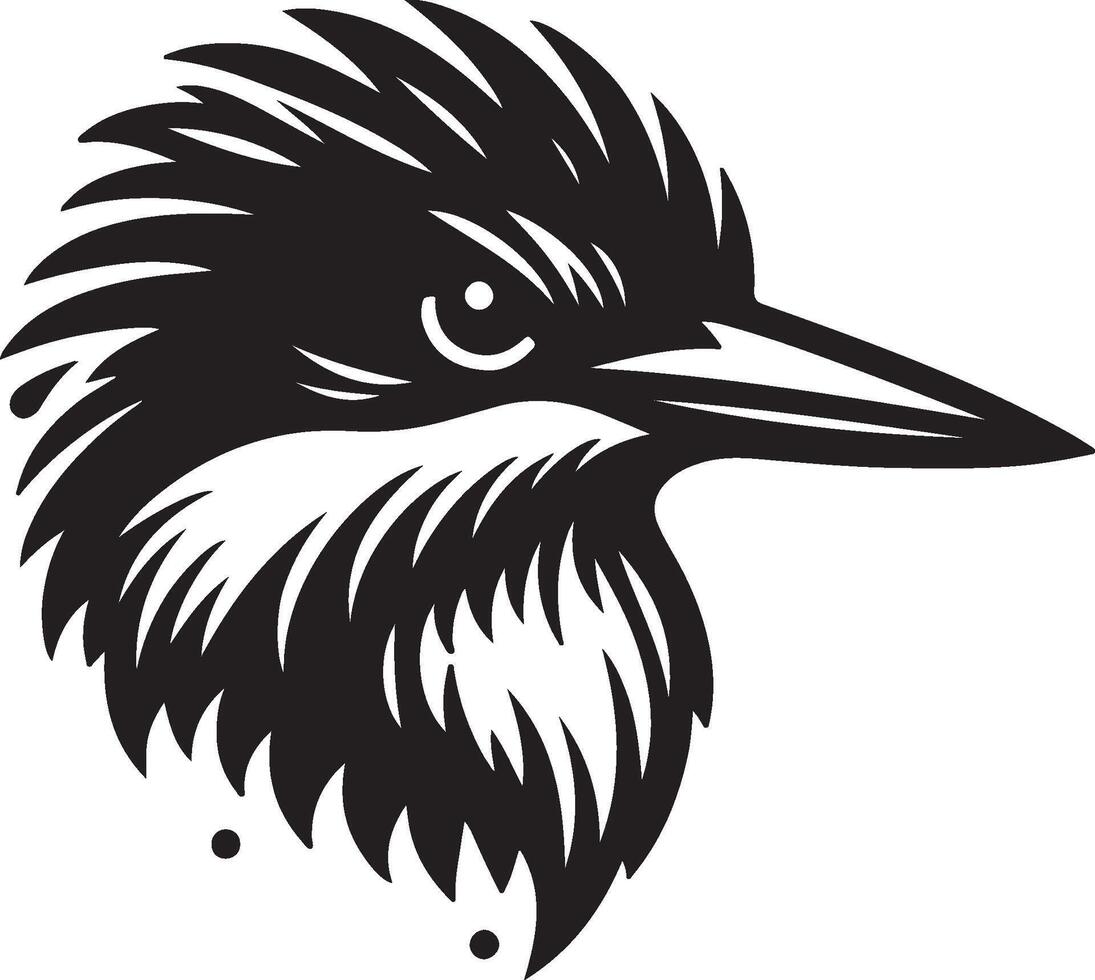 Kingfisher silhouette on a white background vector