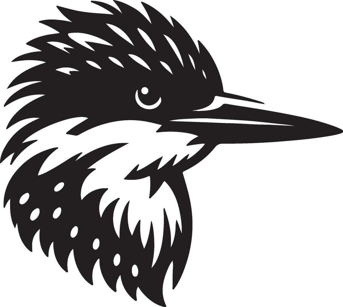 Kingfisher silhouette on a white background vector