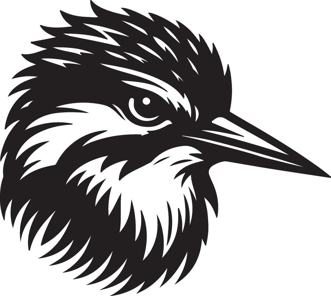 Kingfisher silhouette on a white background vector