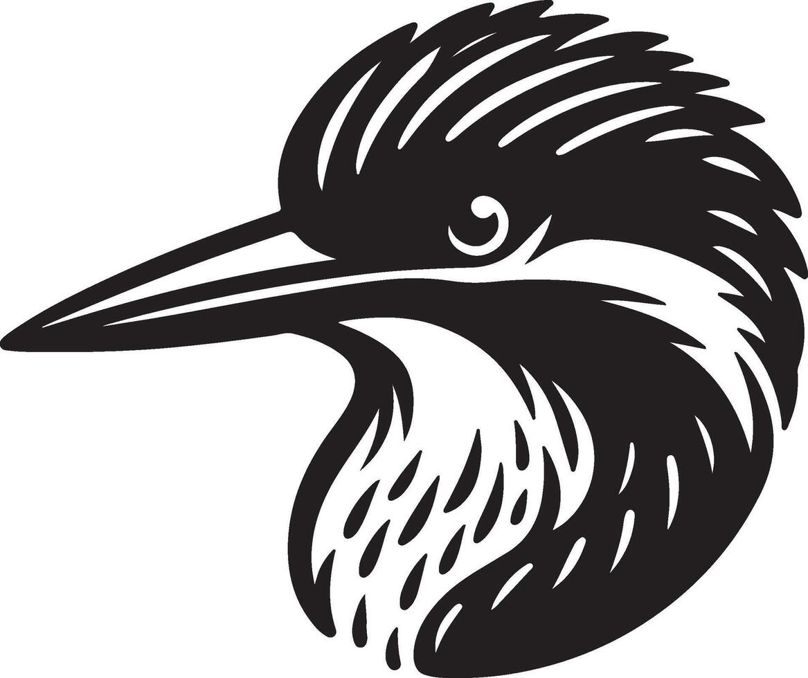 Kingfisher silhouette on a white background vector