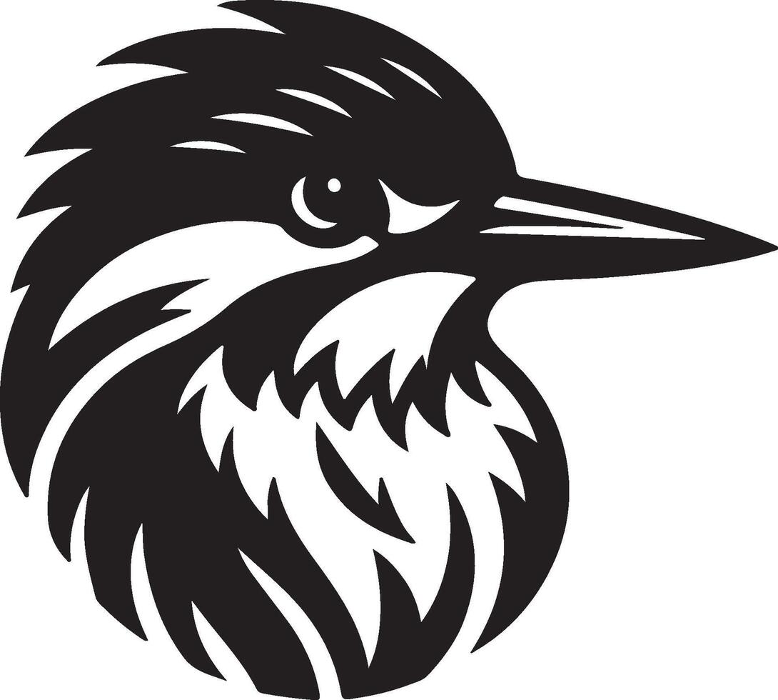Kingfisher silhouette on a white background vector