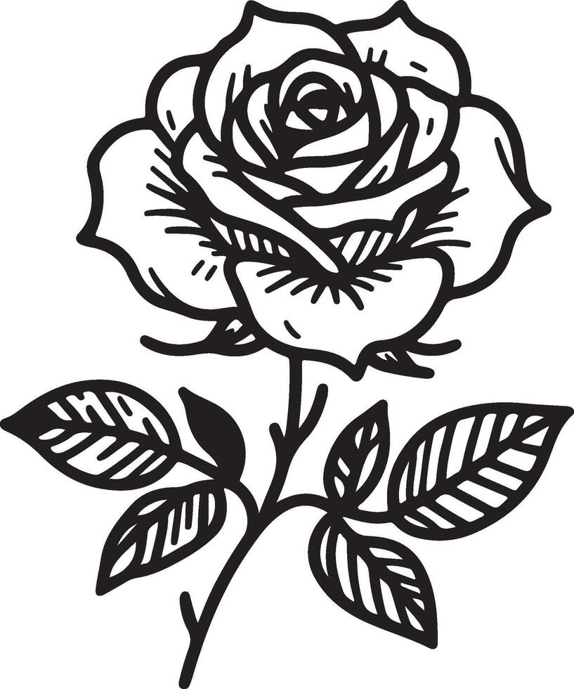 Black Rose Flowers vector