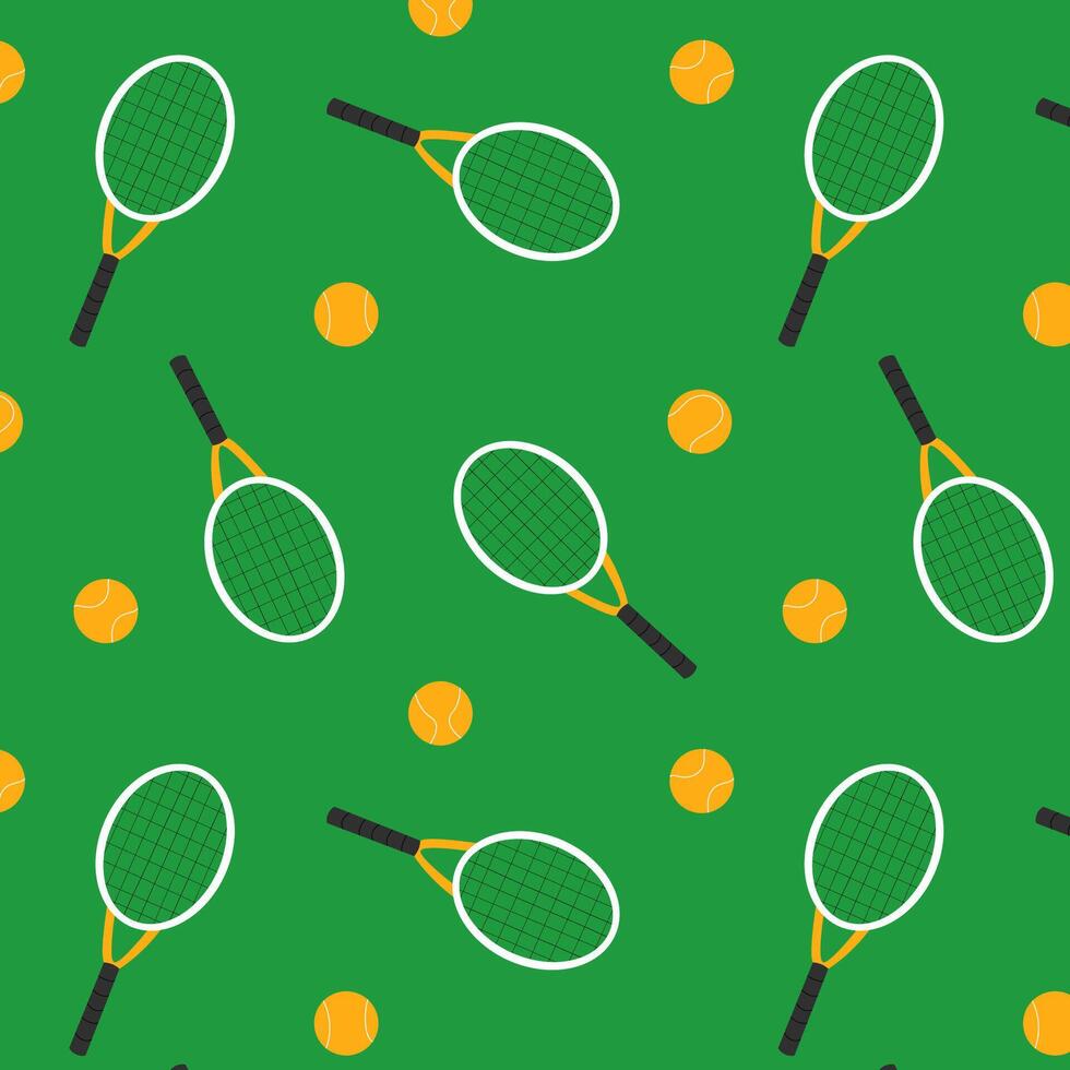 Seamless pattern with tennis racket and ball. Pattern for Tennis Tournament. Tennis Background vector