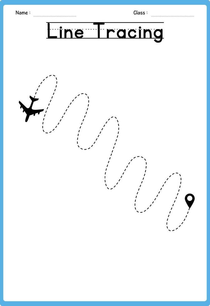 Line tracing Handwriting practice for kids vector