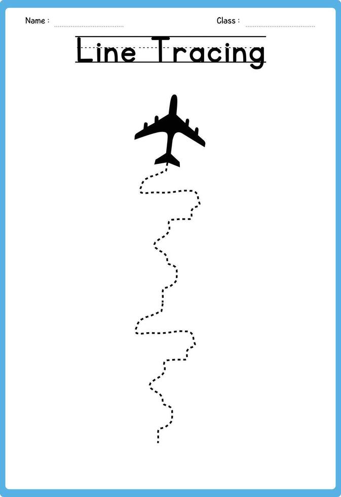 Line tracing Handwriting practice for kids vector