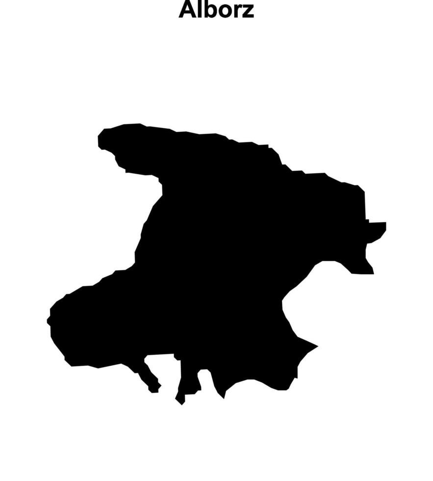 Alborz outline map vector