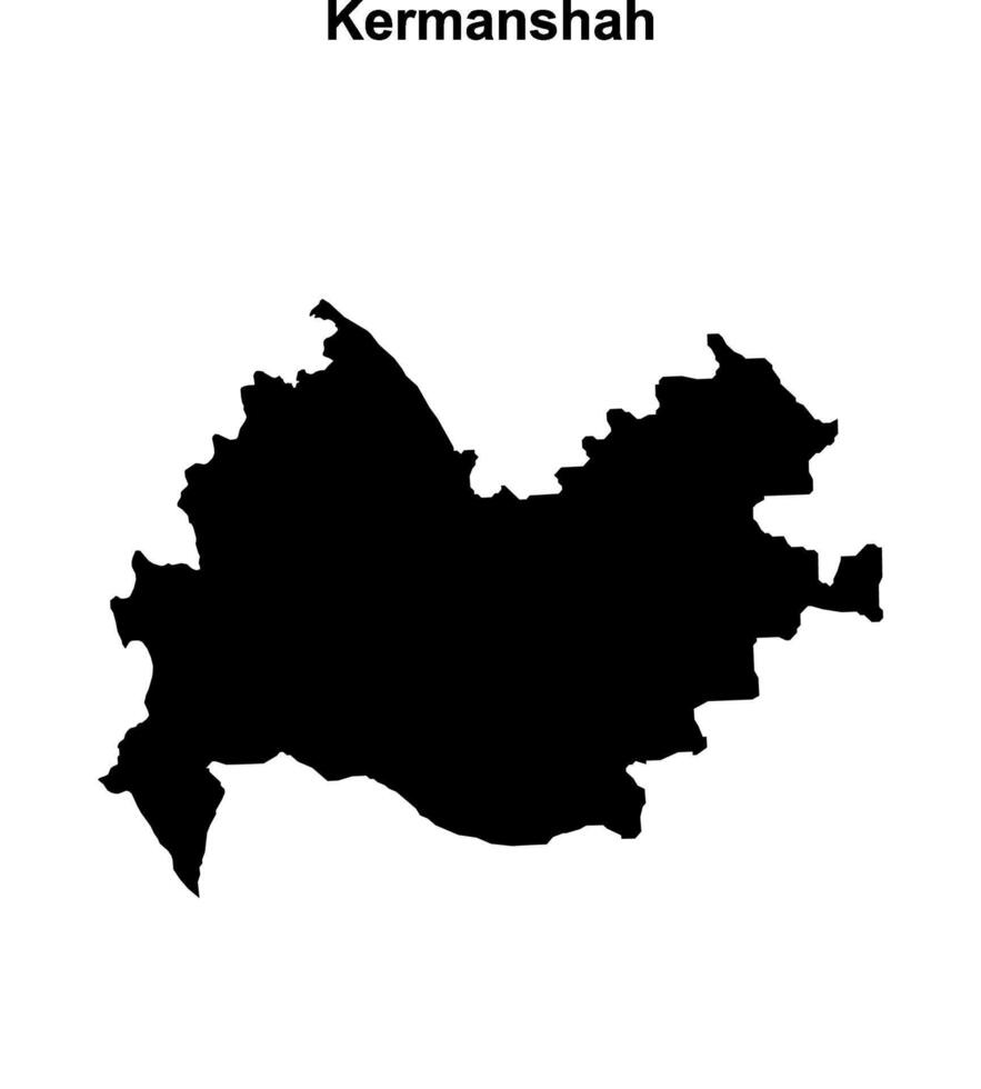 Kermanshah outline map vector