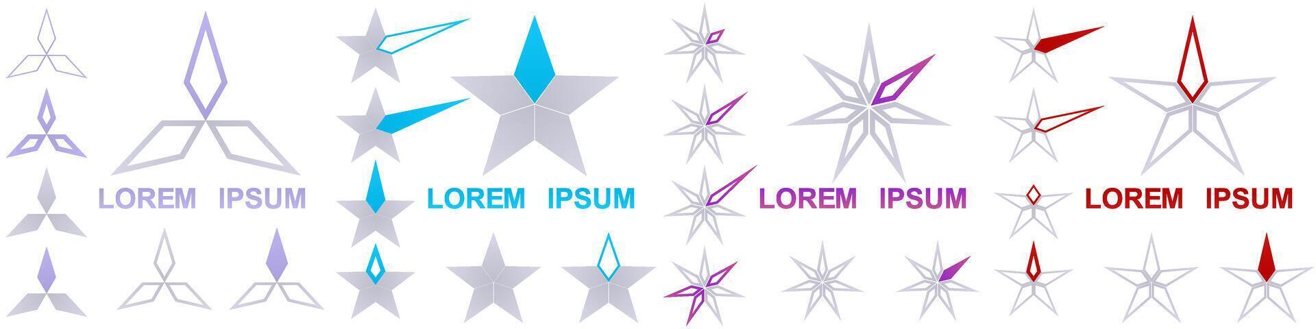 Geometrical logo design collection vector