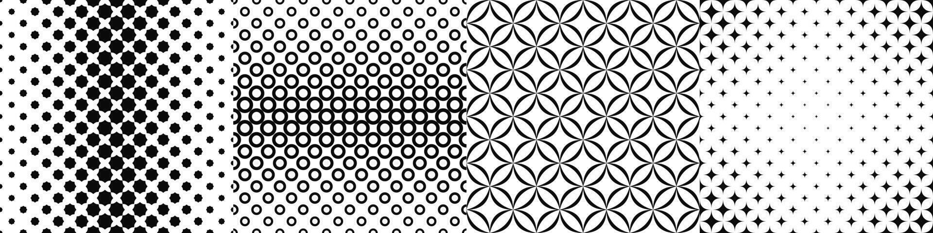 Black and white pattern collection vector