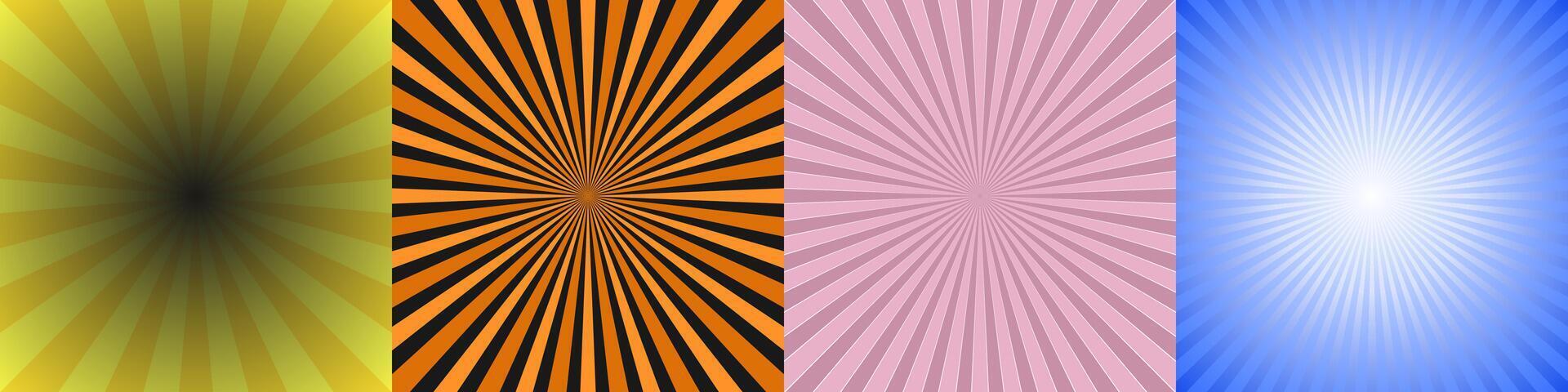 Abstract ray burst background collection vector