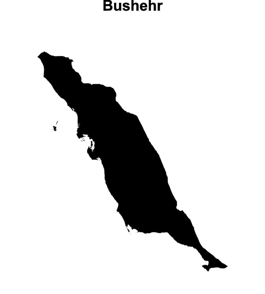 Bushehr outline map vector