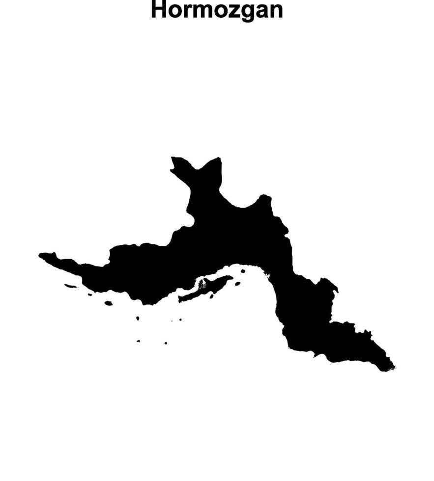 Hormozgan outline map vector