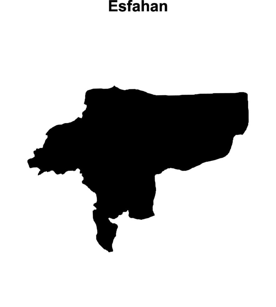 Esfahan outline map vector