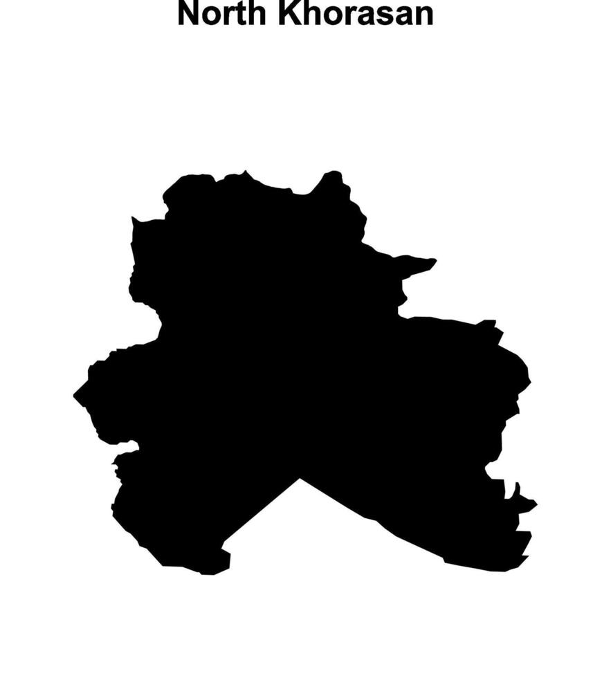 North Khorasan outline map vector