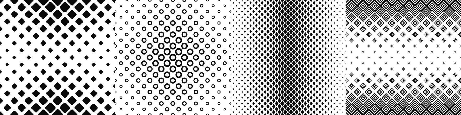 Black and white pattern collection vector