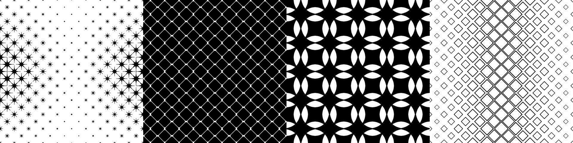 Monochrome geometrical pattern collection vector
