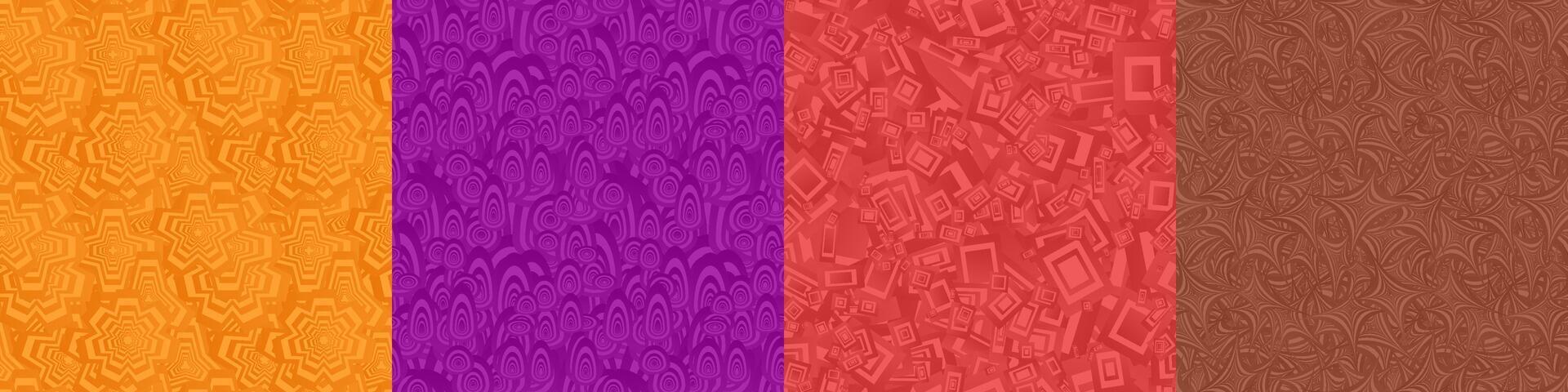 Seamless geometric pattern background set vector