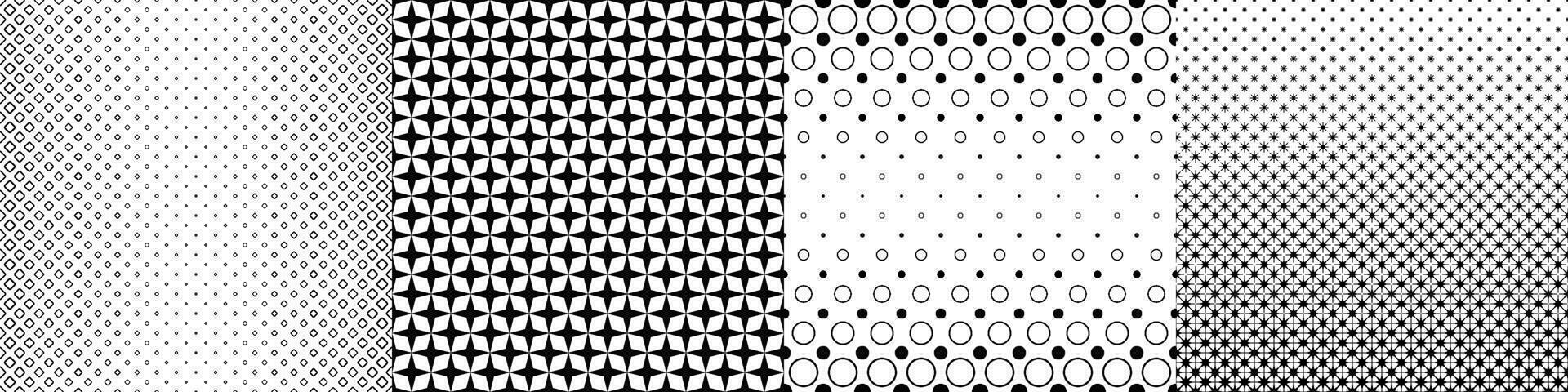 Monochrome geometrical pattern collection vector