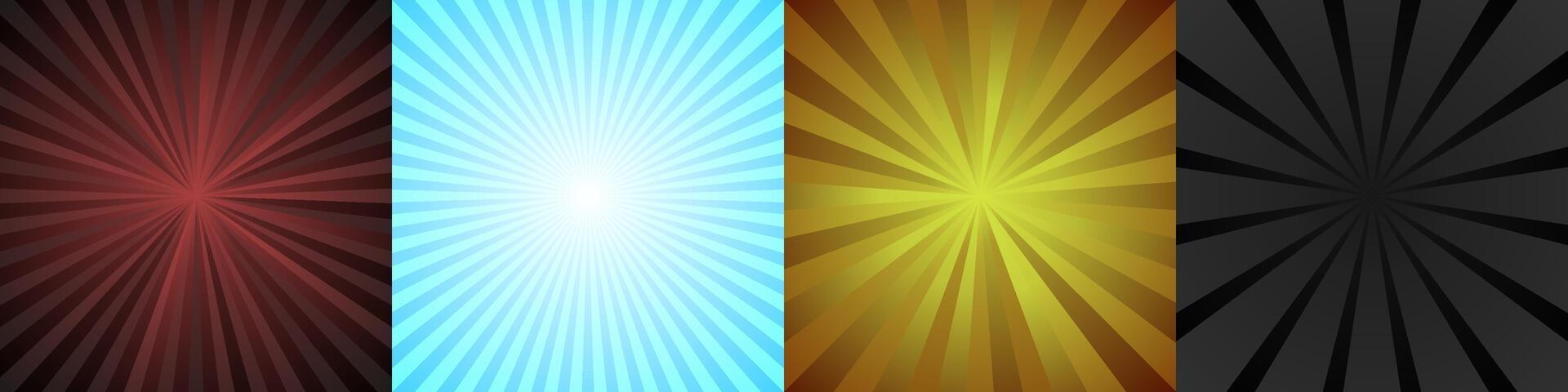 Abstract ray burst background collection vector