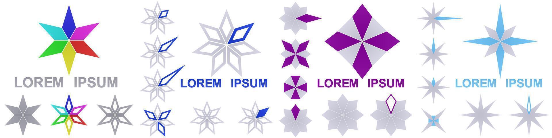 Geometrical logo design collection vector