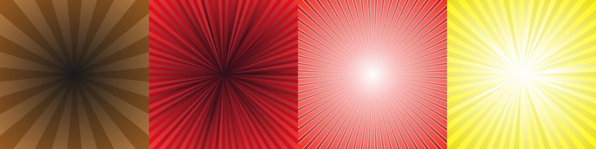 Abstract ray burst background collection vector