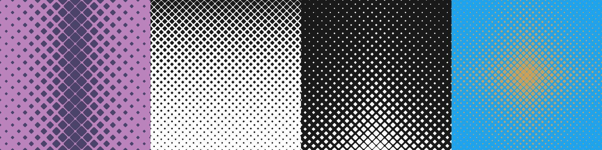 Halftone square pattern set vector