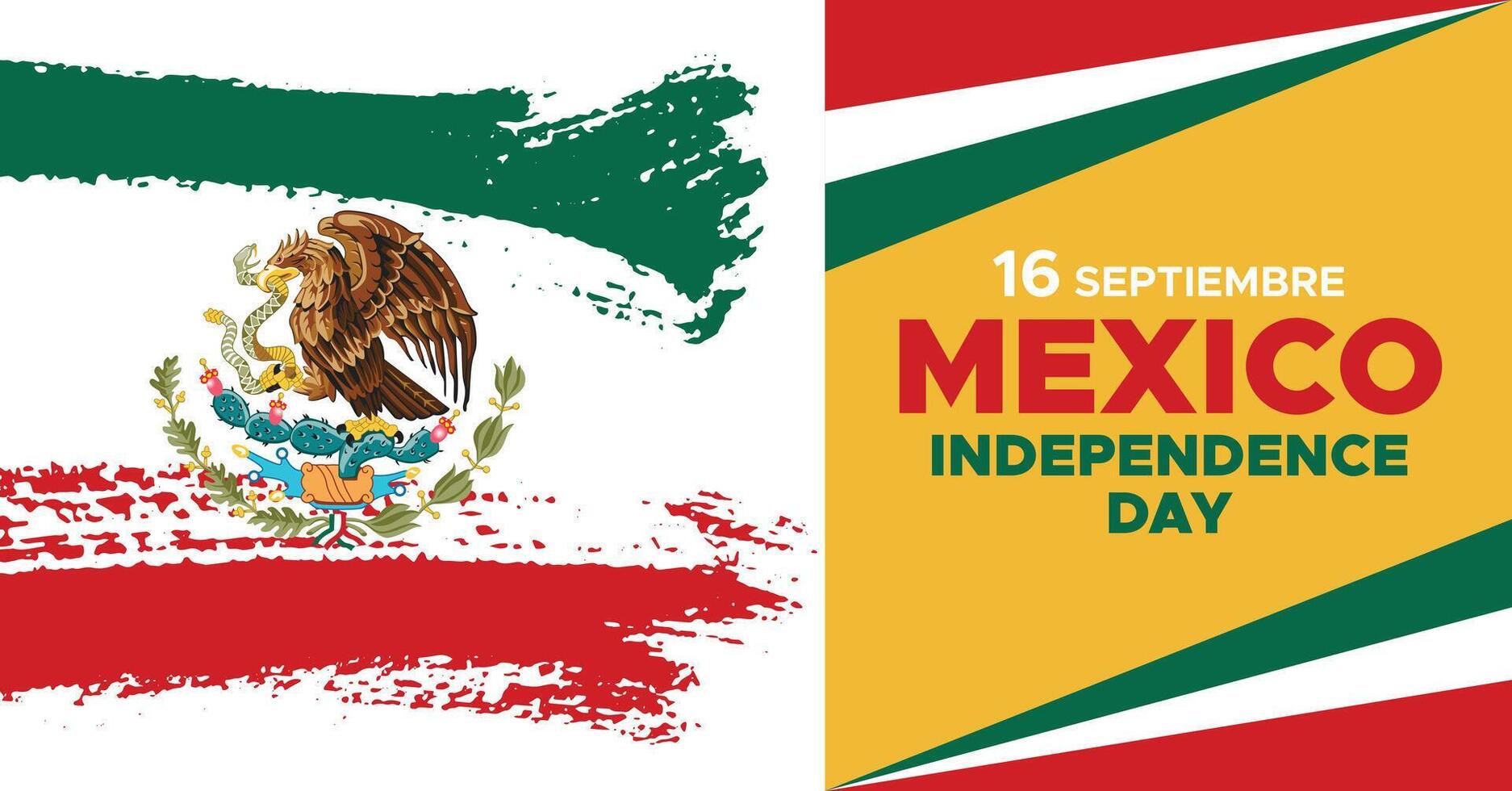 September 16 Mexico Independence Day Web Banner and Background. Mexican National Day Celebrations Banner With Mexico Flag For Social Media Cover ads, invitation card, backdrop, brochure, poster vector