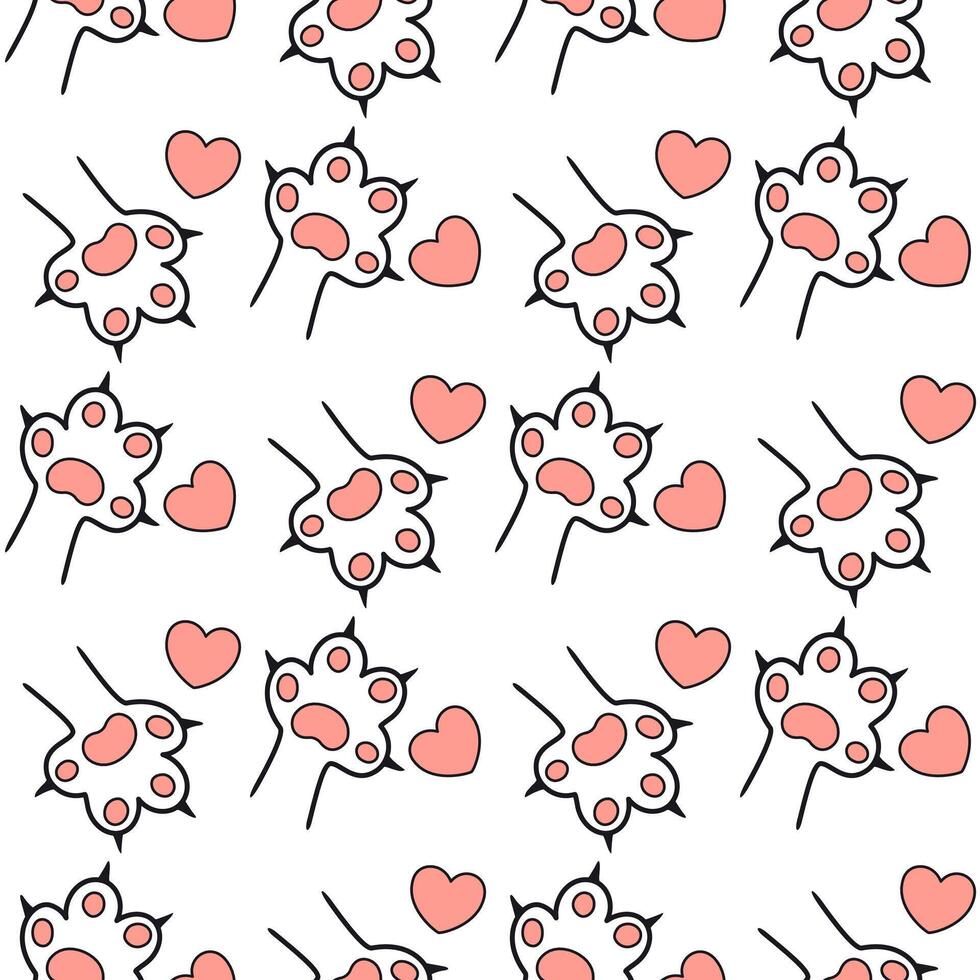 cat paws pattern vector