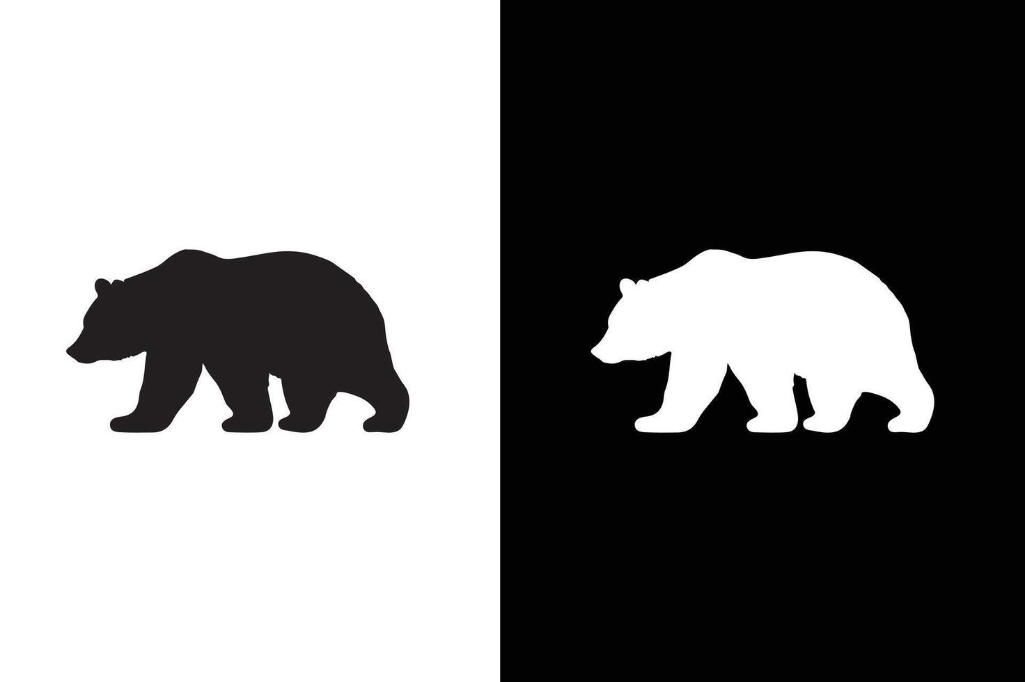 Bear silhouettes on the white background. Bear icon. concept illustration for design. vector