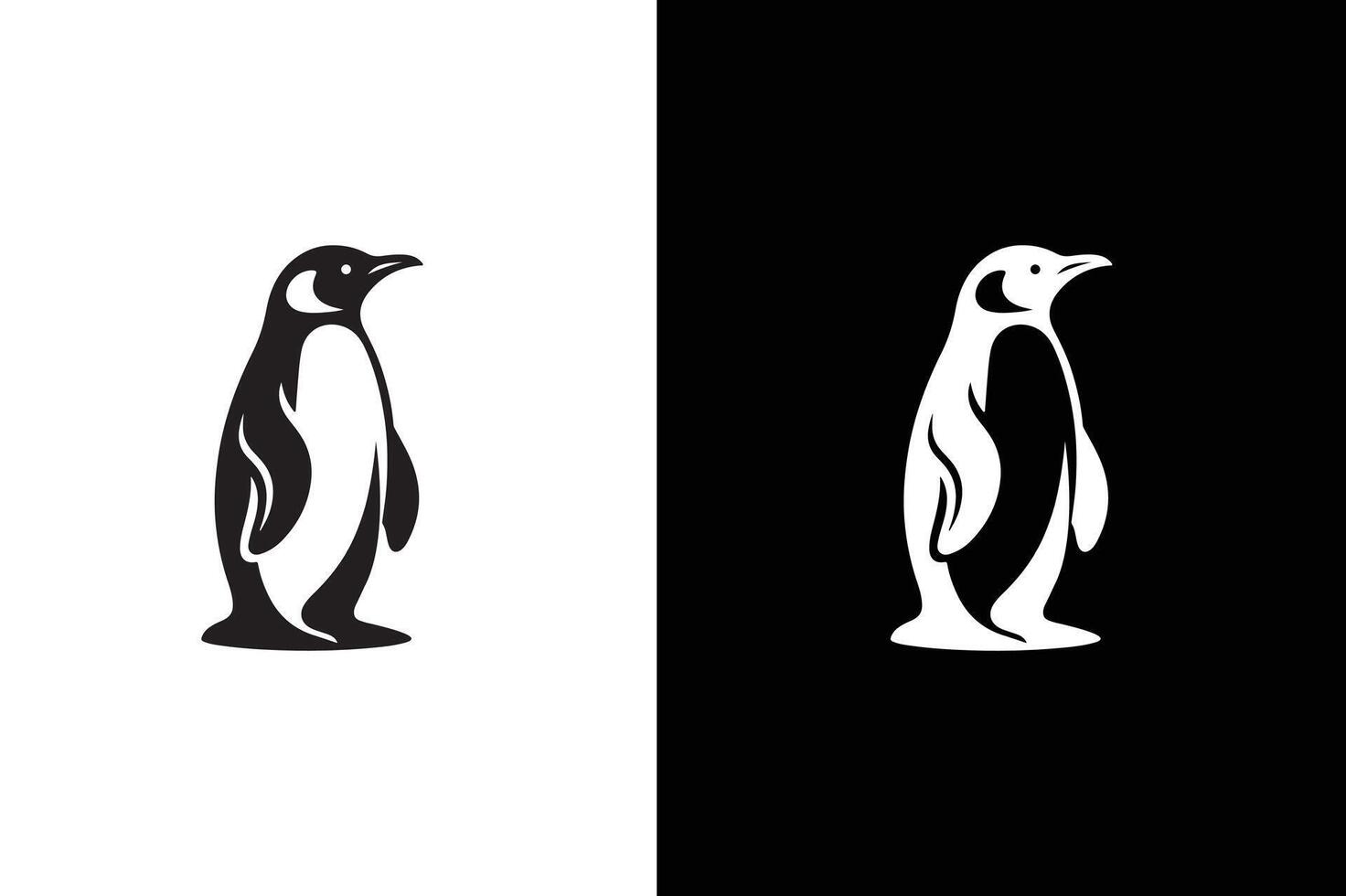 Penguin Icon on White black Background. Simple Illustration. vector