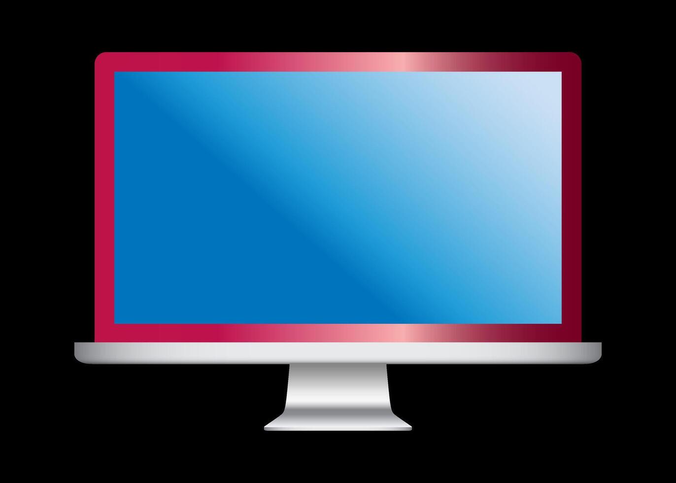TV 4K flat screen lcd or oled, realistic plasma TV with stand. vector