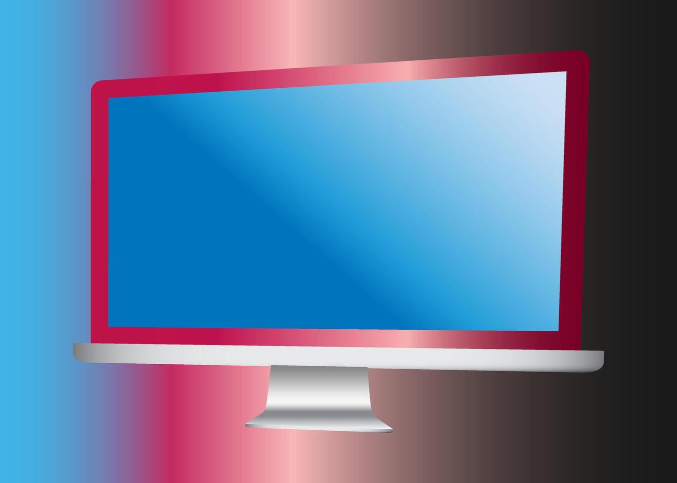 TV 4K flat screen lcd or oled, realistic plasma TV with stand. vector