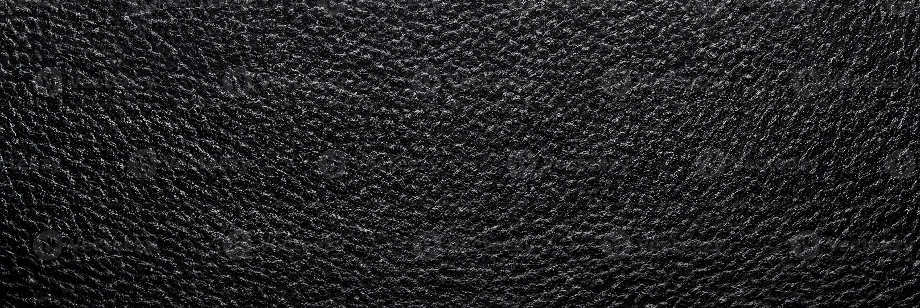 Close-Up Texture of Black Leather photo
