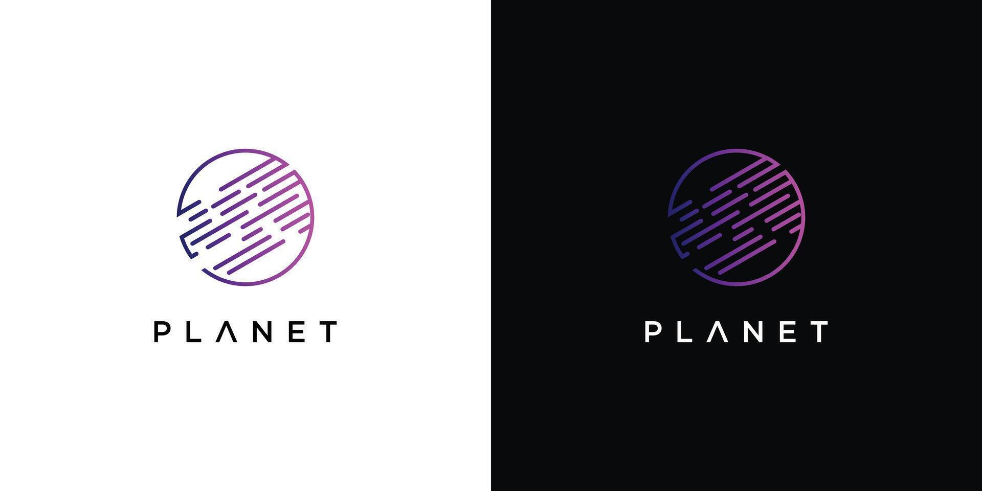 Creative planet logo design with modern concept , premium vector
