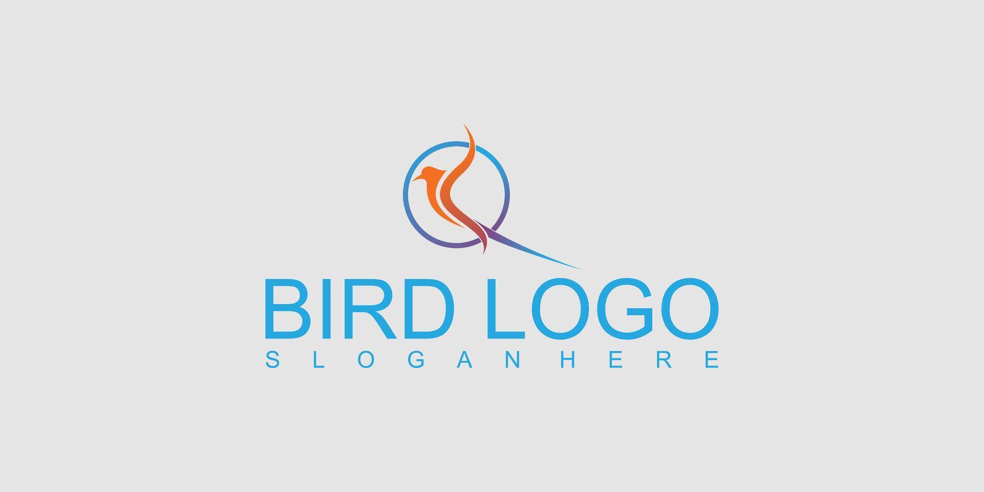 Simple bird logo design with unique concept premium vector