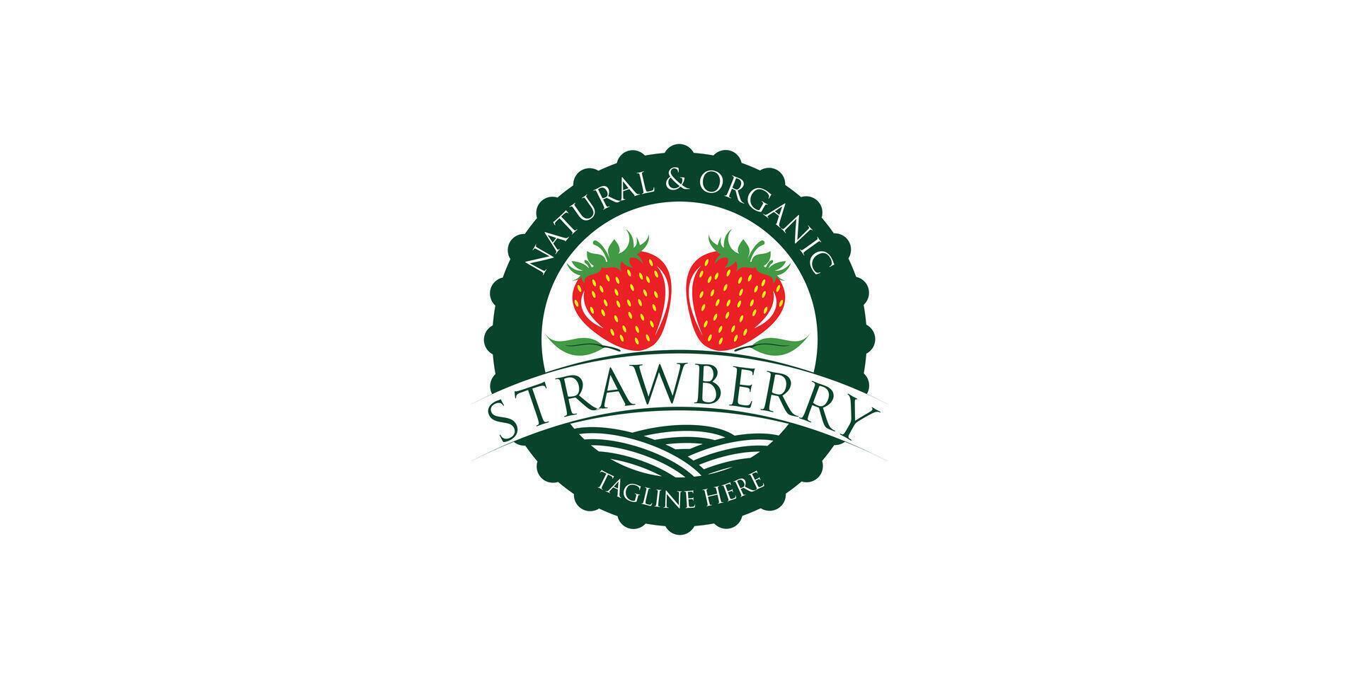 Strawberry logo design with unique concept premium vector