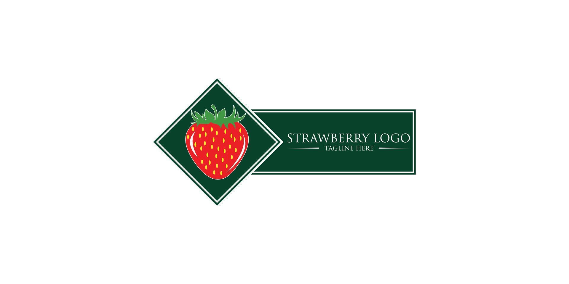 Strawberry logo design with unique concept premium vector