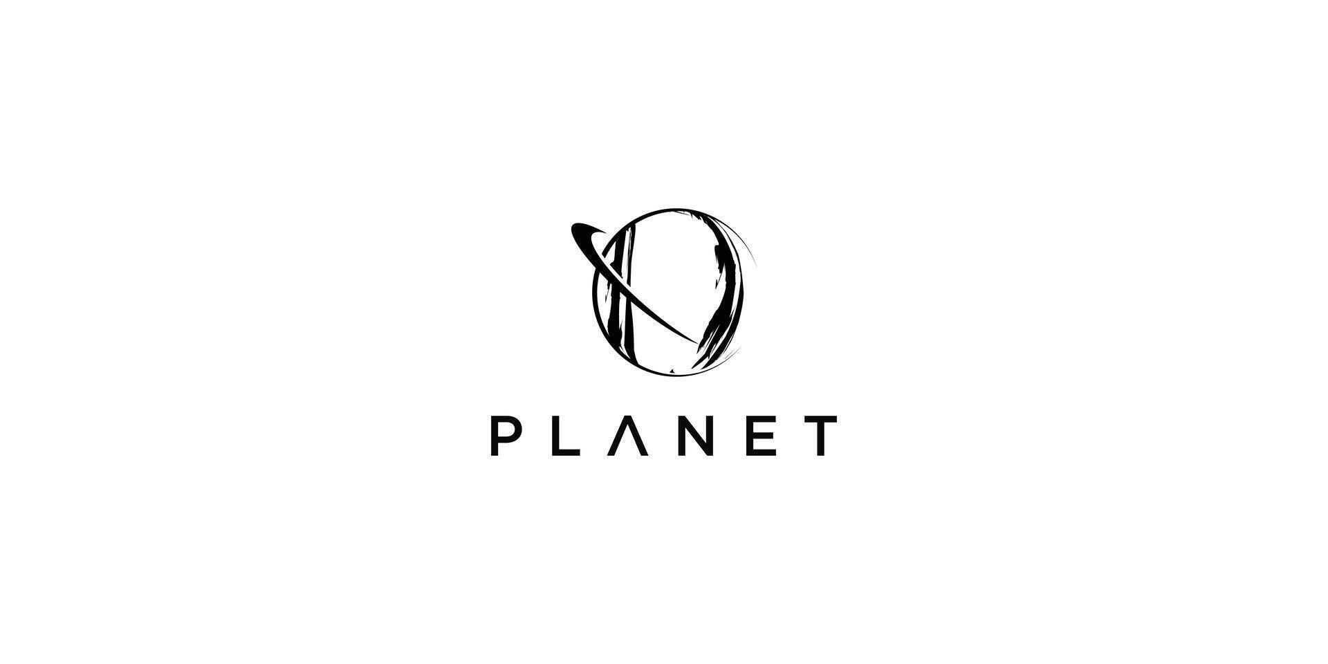 Creative planet logo design with modern concept , premium vector