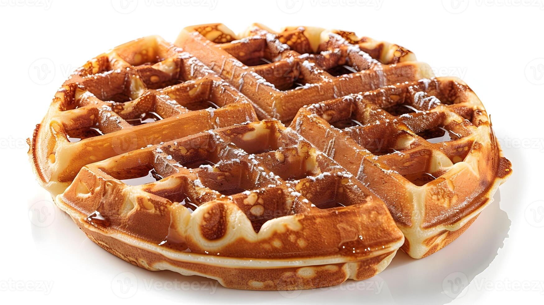 Delicious Isolated Waffles on White Background Tempting Culinary Indulgence photo