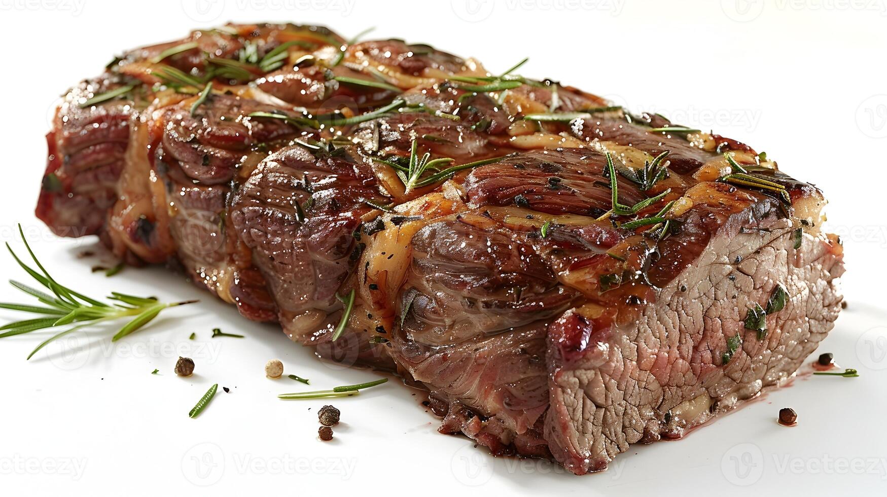 High Definition D Photography of a Mouthwatering Pot Roast on a White Background photo