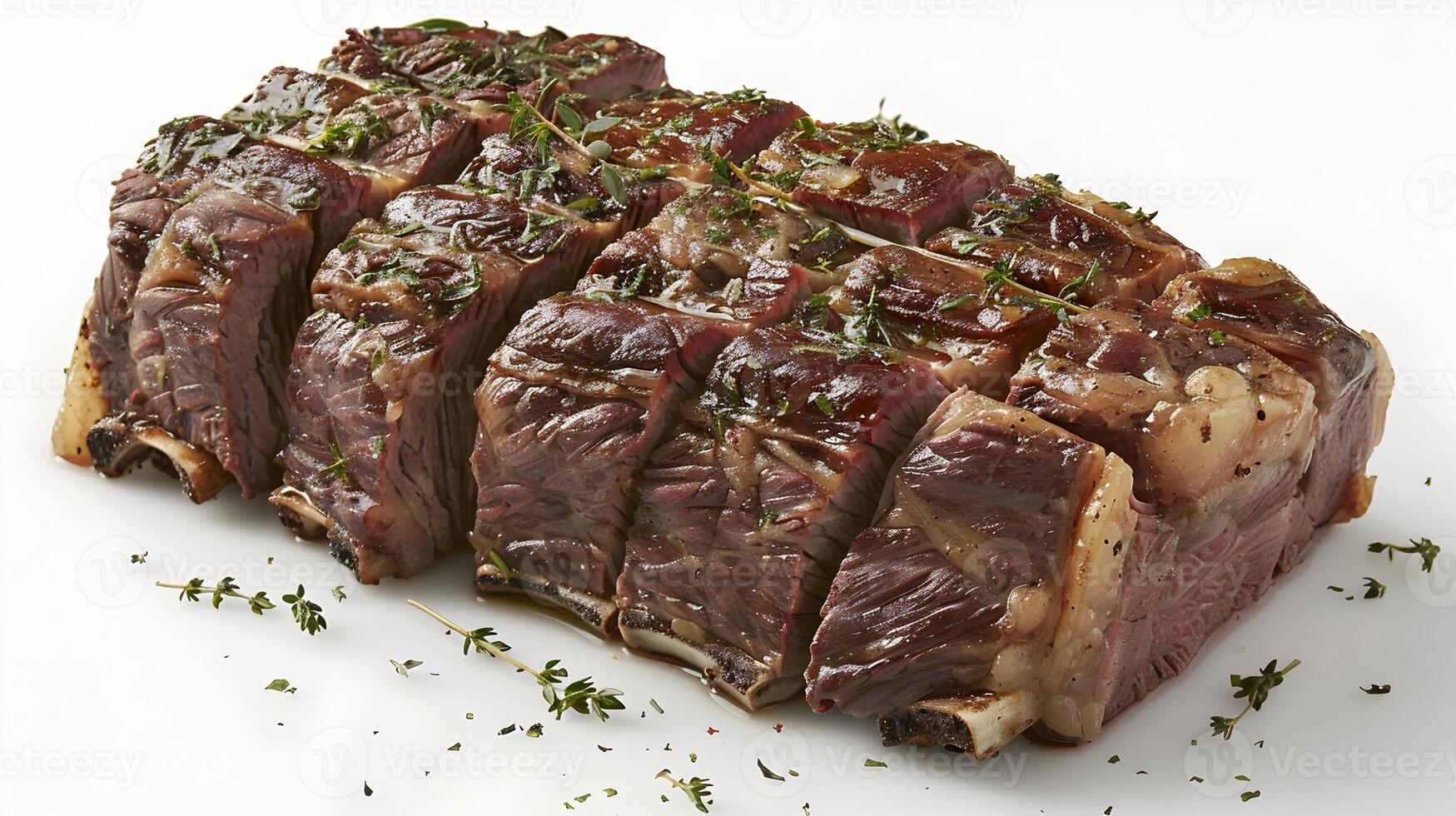 High Definition D Photography of a Tempting Pot Roast Isolated on White Background photo