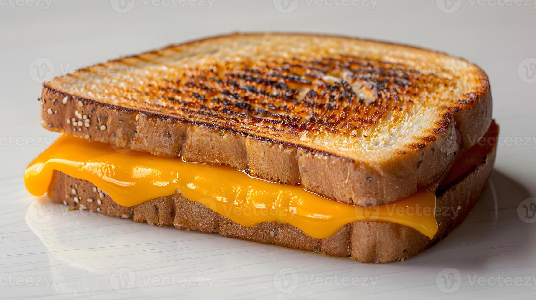 DSLR Photography of a Perfectly Grilled Cheese Sandwich Isolated on White Background photo