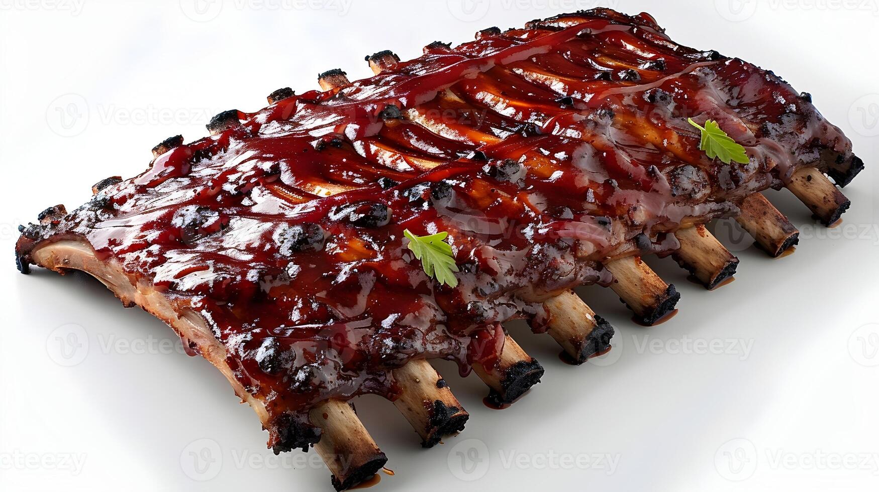 Succulent BBQ Ribs A Tempting Culinary Delight in CloseUp Photography photo