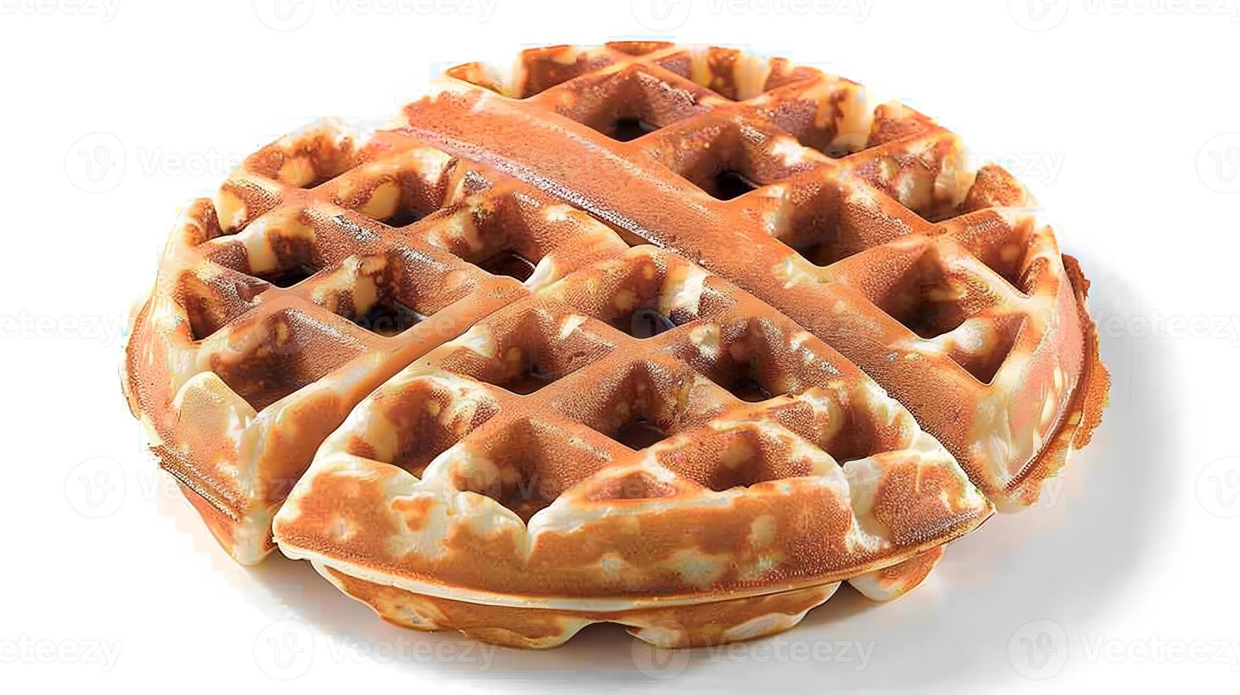 Tempting Waffles A Delectable Breakfast Isolation on White photo