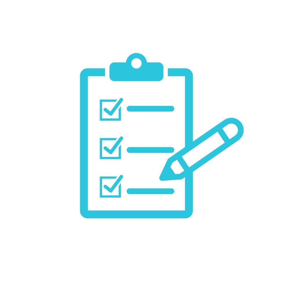 Planning Checklist icon. Isolated on white background. From blue icon set. vector