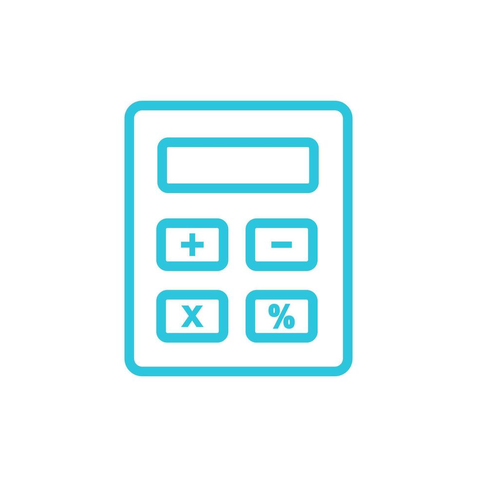 Loan calculator icon. Isolated on white background. From blue icon set. vector