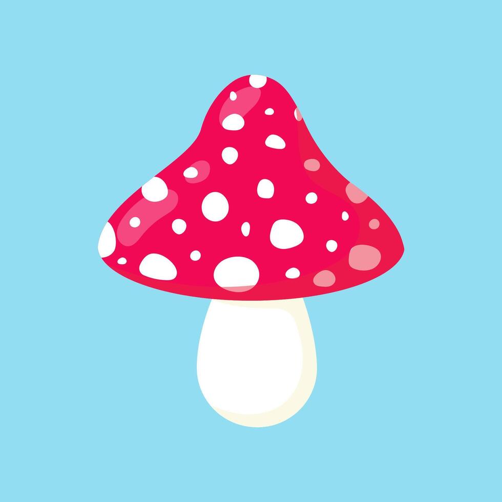 Red fly agaric. Poisonous mushroom. illustration in flat style vector