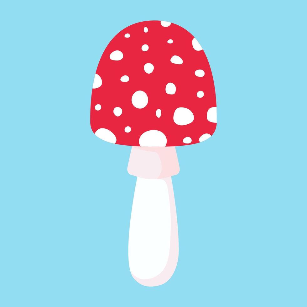 Red fly agaric. Poisonous mushroom. illustration in flat style vector