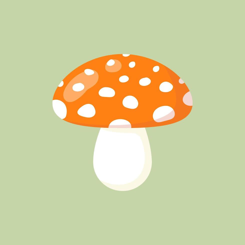 Yellow fly agaric. Poisonous mushroom. illustration in flat style vector